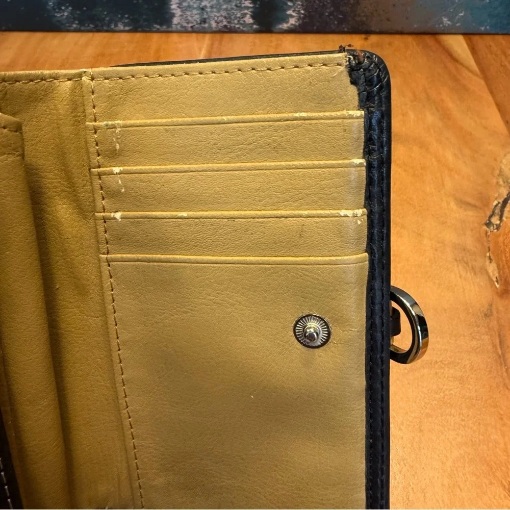 Vintage Minimalist Black‎ Pebbled Leather Continental Clutch Wallet (VGC)